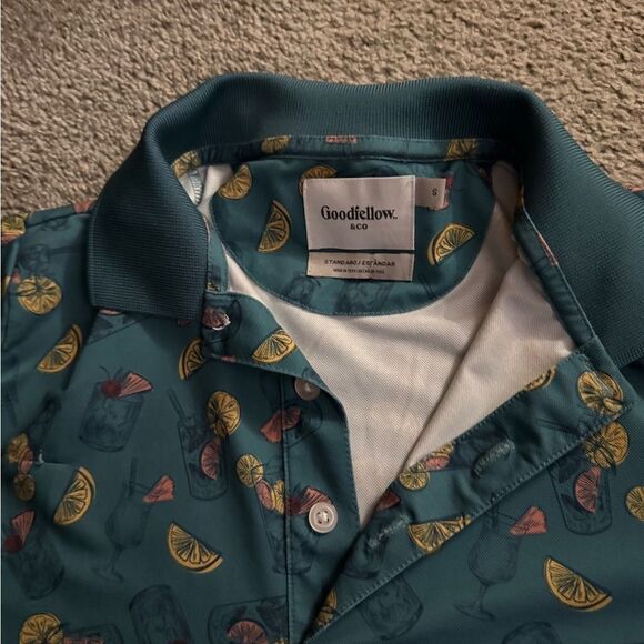 Goodfellow & Co Green Polo with Fruit Print - Picture 3 of 4